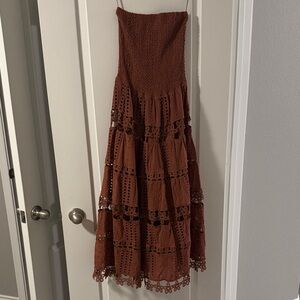 Burnt Orange Lace Women Dress